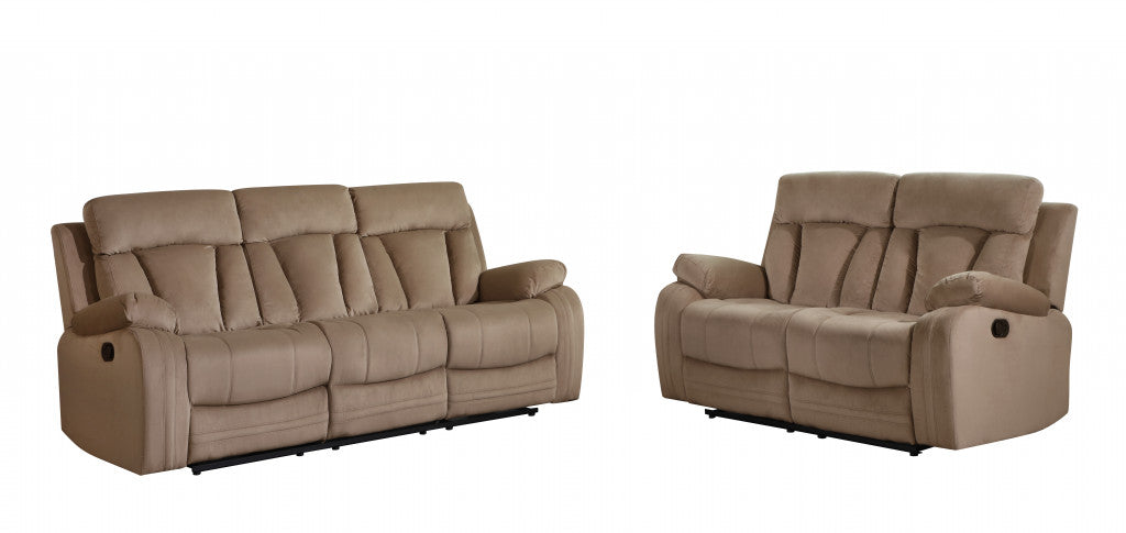 Two Piece Indoor Beige Microsuede Five Person Seating Set-4