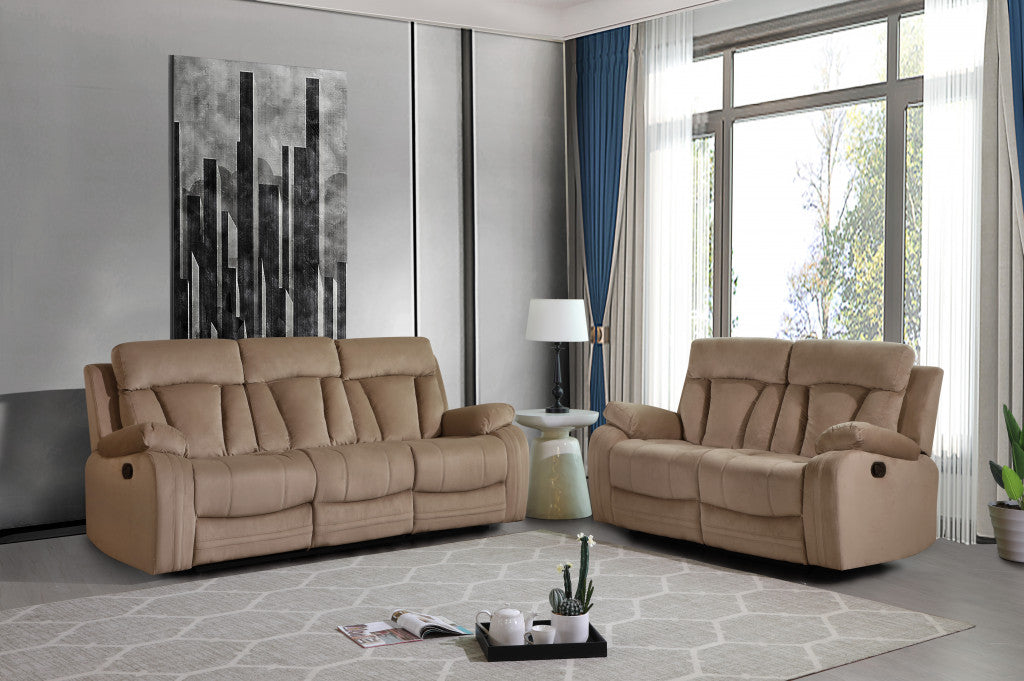 Two Piece Indoor Beige Microsuede Five Person Seating Set-7