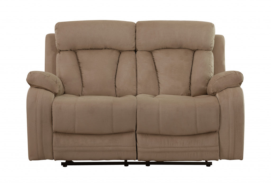 Two Piece Indoor Beige Microsuede Five Person Seating Set-0