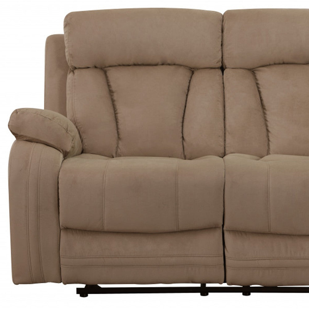 Two Piece Indoor Beige Microsuede Five Person Seating Set-6