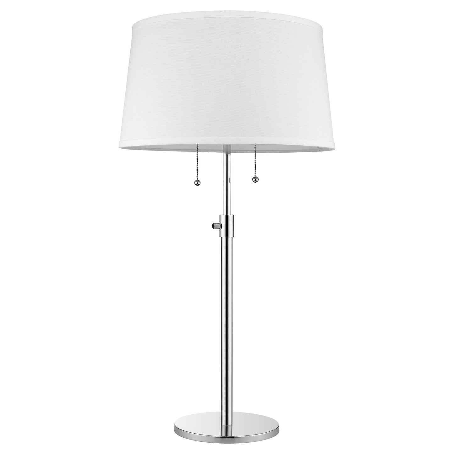31" Silver Metal Two Light Adjustable Table Lamp With White Empire Shade-2