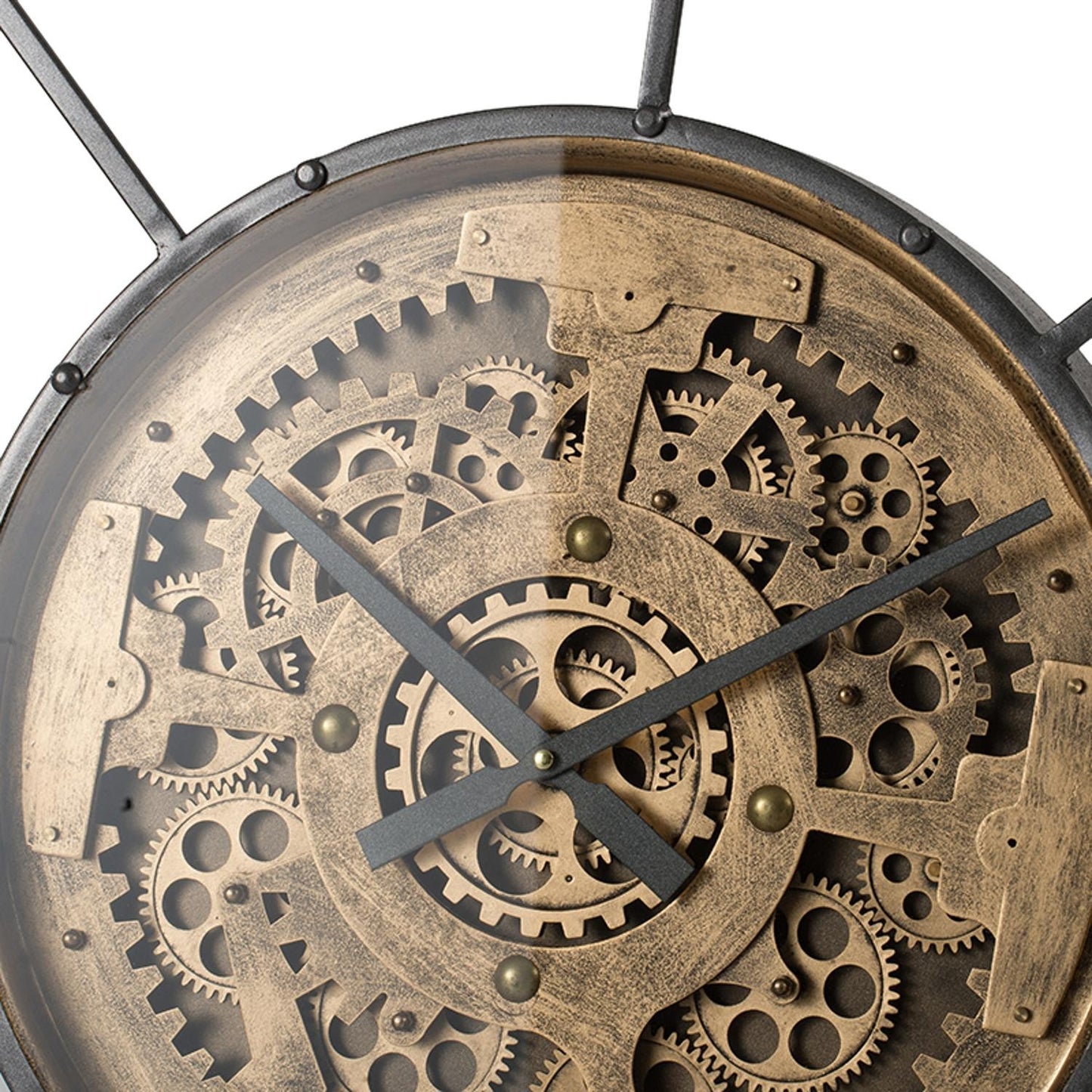Round Decorative Gear Iron Wall Clock-5