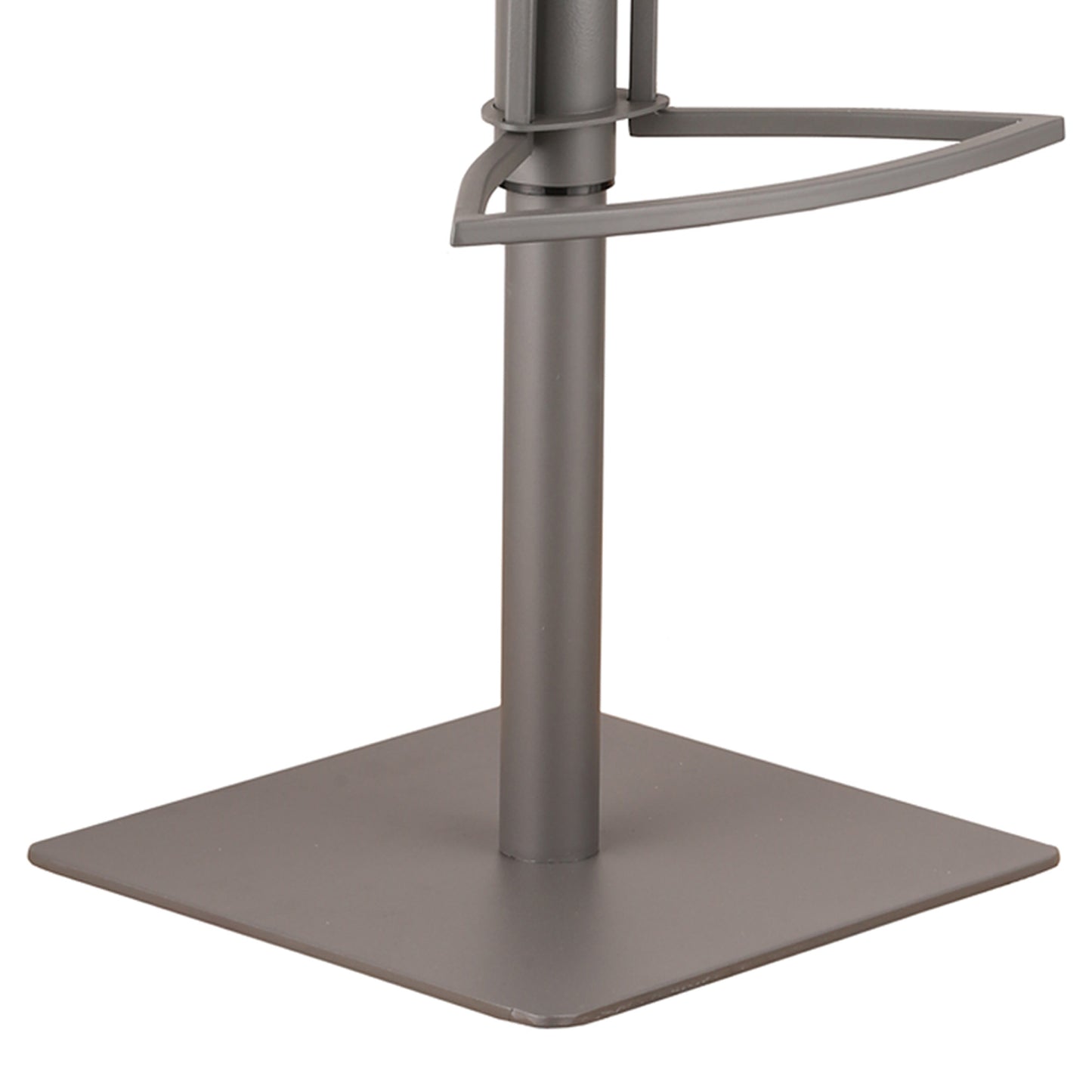 Grey Faux Leather Swivel Adjustable Height Metal Base Bar Chair