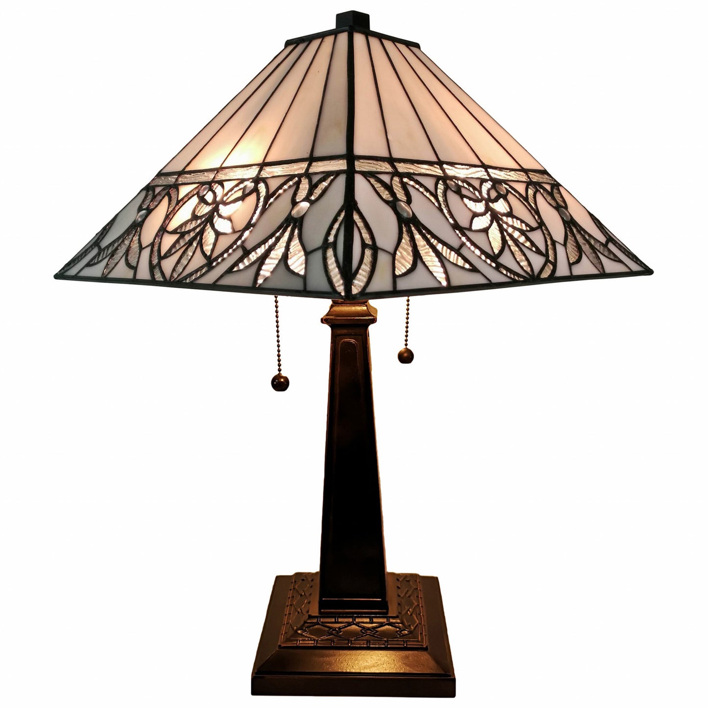 Dark Brown Metal Two Light Candlestick Lamp With White Shade-2