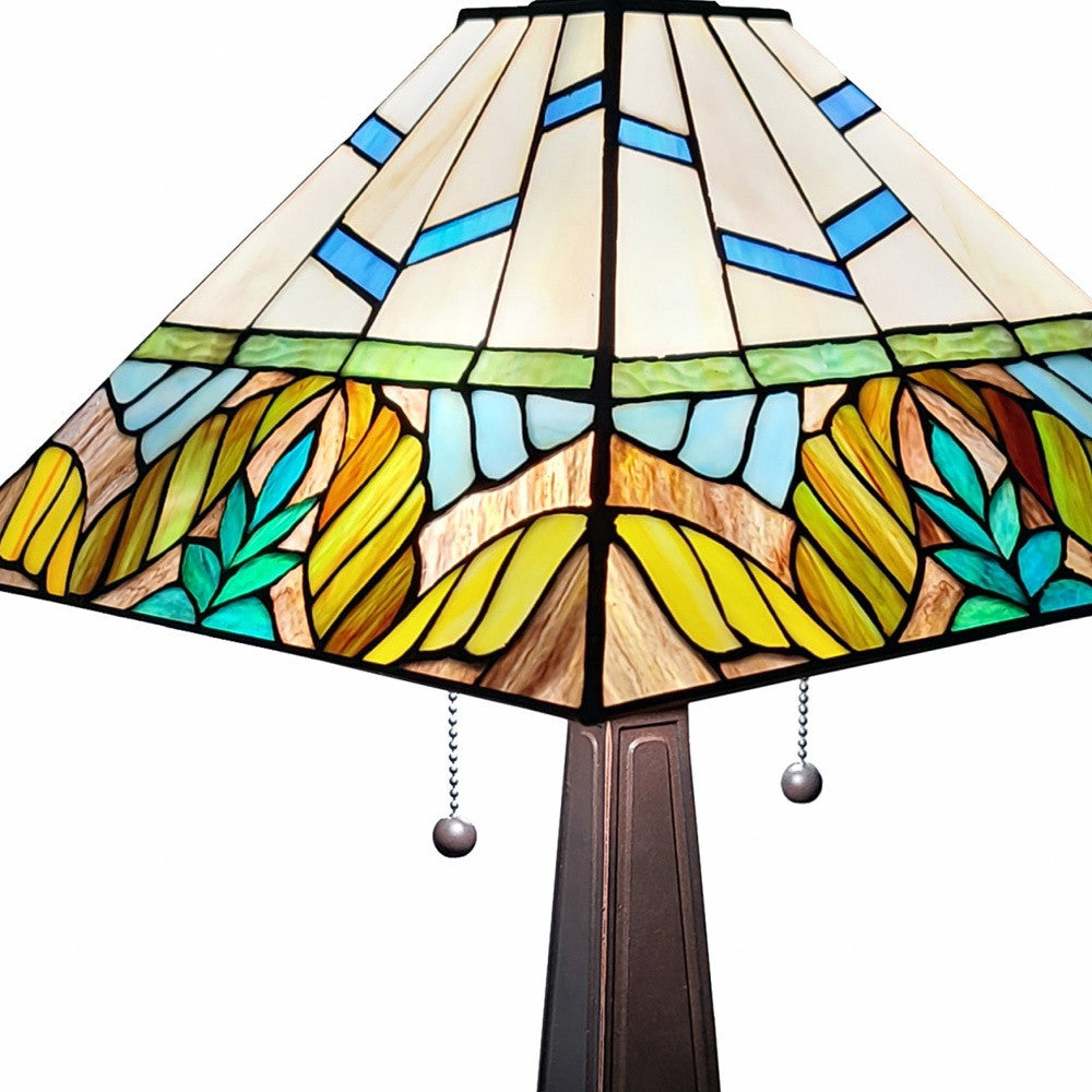 Dark Brown Metal Two Light Candlestick Table Lamp with White Shade-4