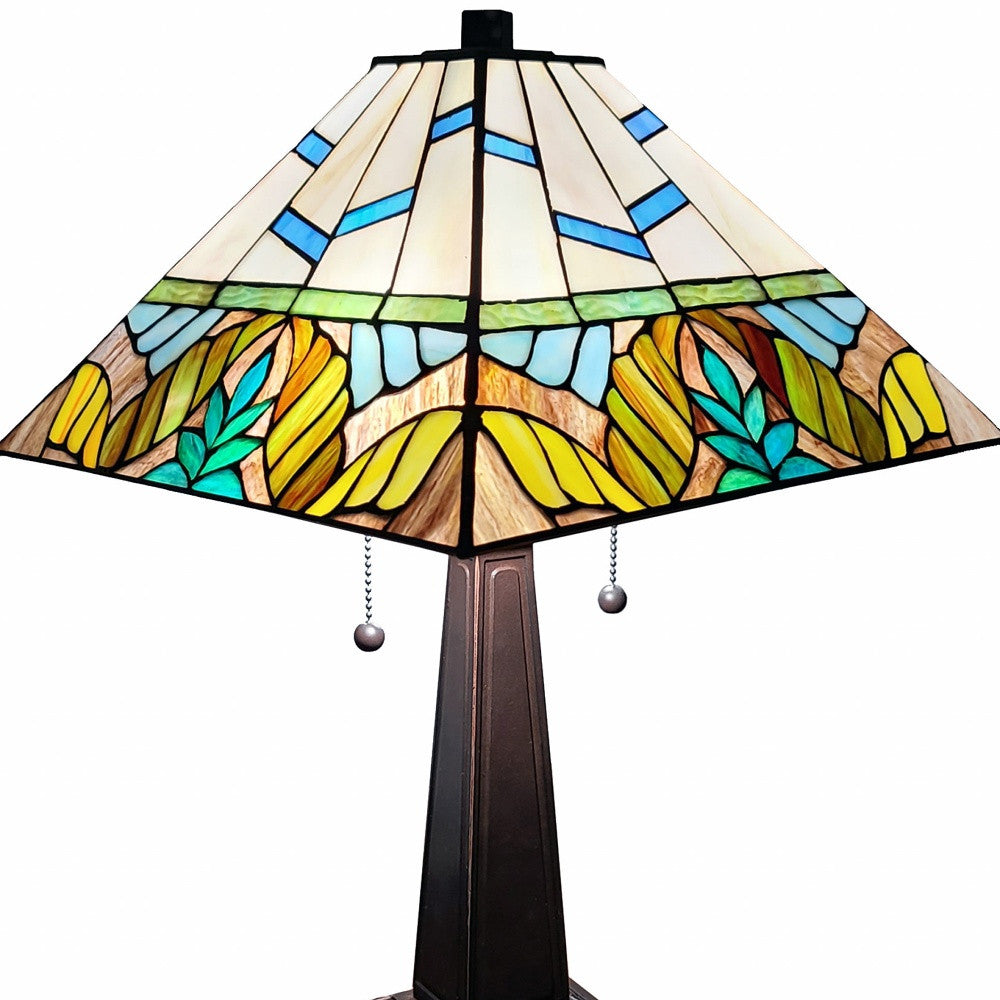 Dark Brown Metal Two Light Candlestick Table Lamp with White Shade-5