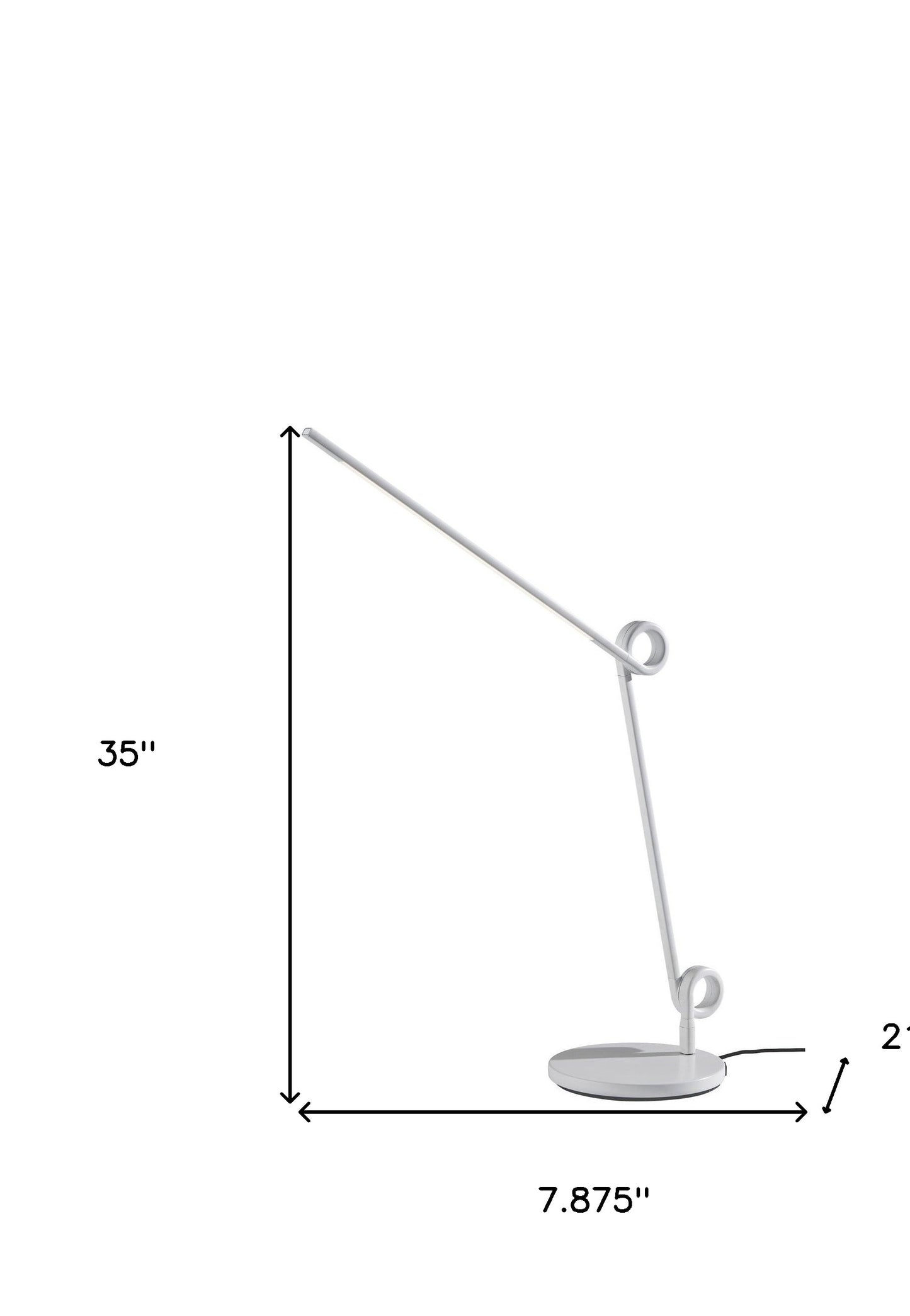 35" White Metal Novelty Desk Table Lamp-3