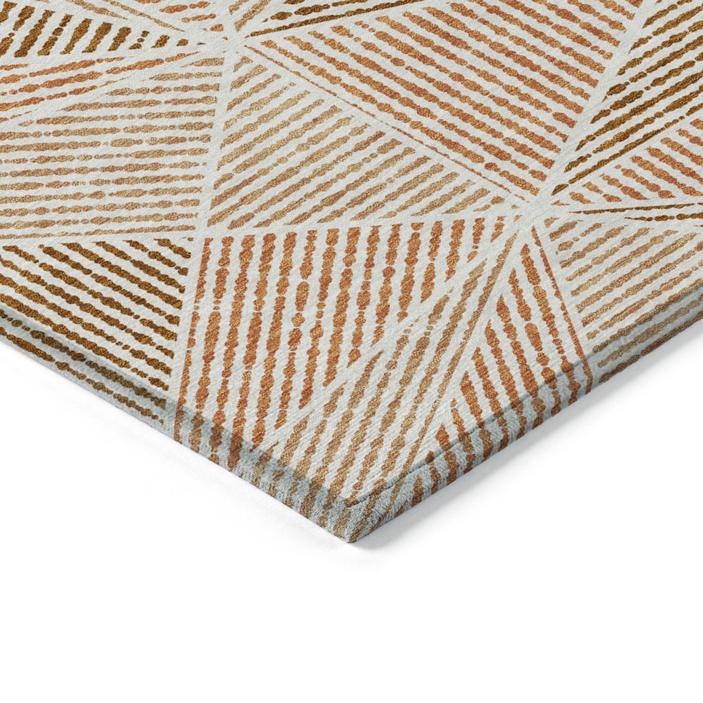 8ft X 10ft Terra Cotta Geometric Rug Indoor Outdoor Waterproof-3