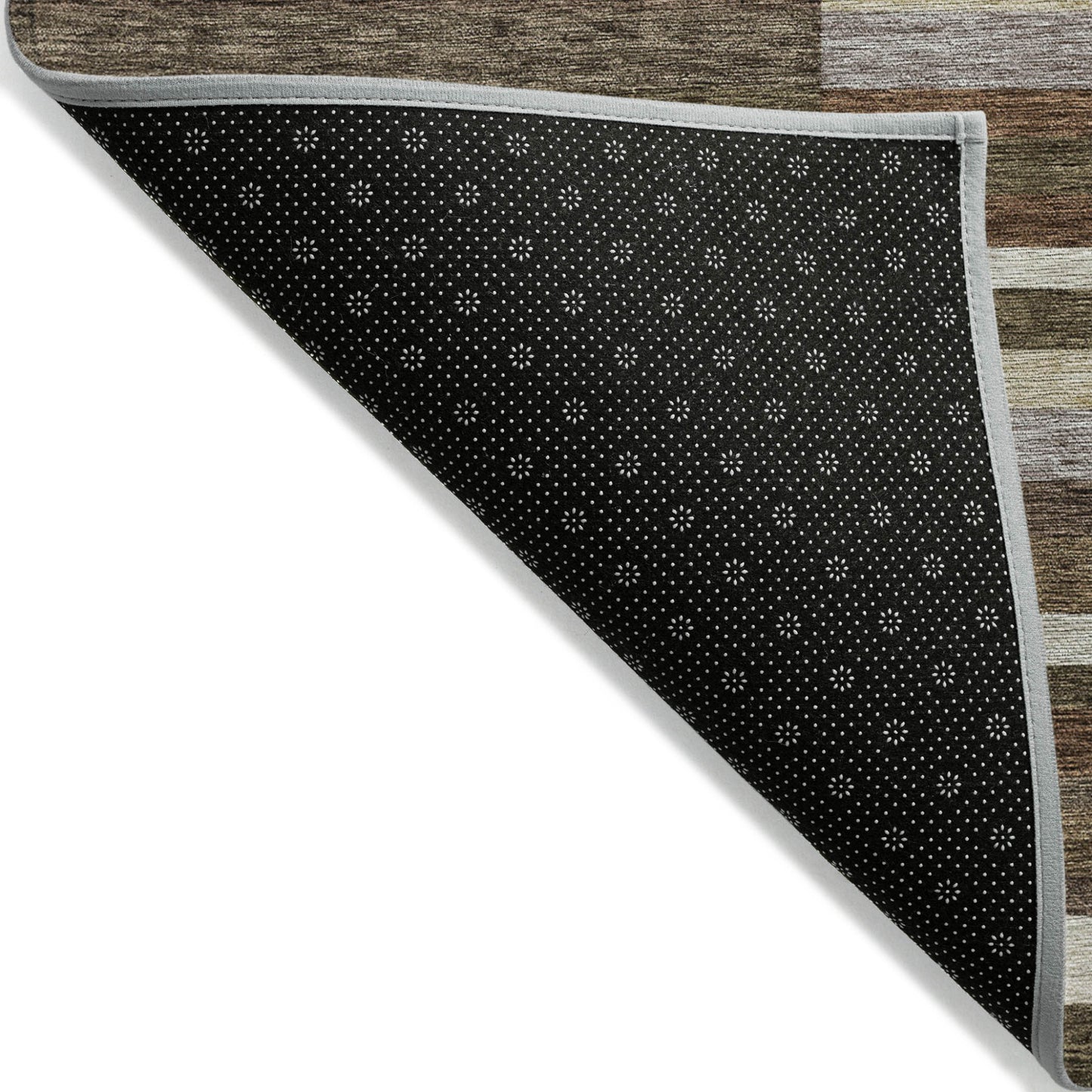 9x12ft Brown Beige Copper Striped Area Rug Indoors Outdoors Water Repellent Stain Resistant Non Slip