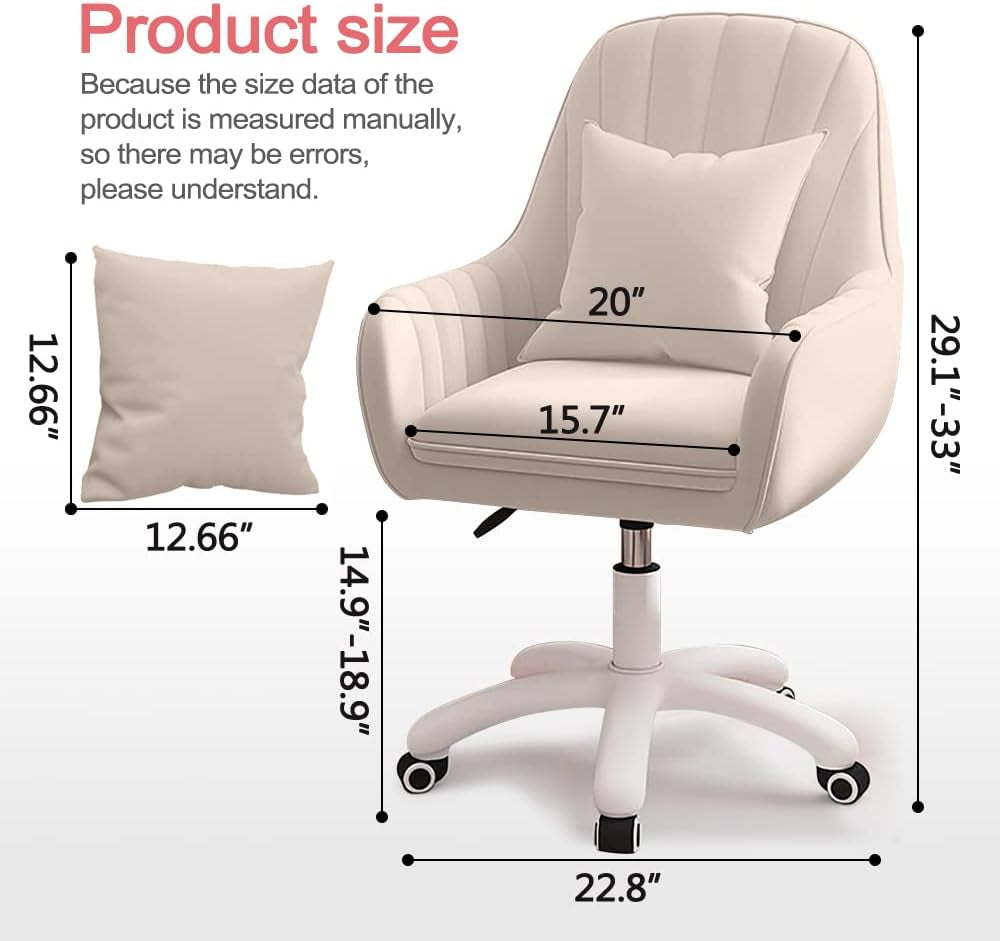Home Office Chair Computer Chair Velvet Accent Swivel Adjustable Task Chair.-1