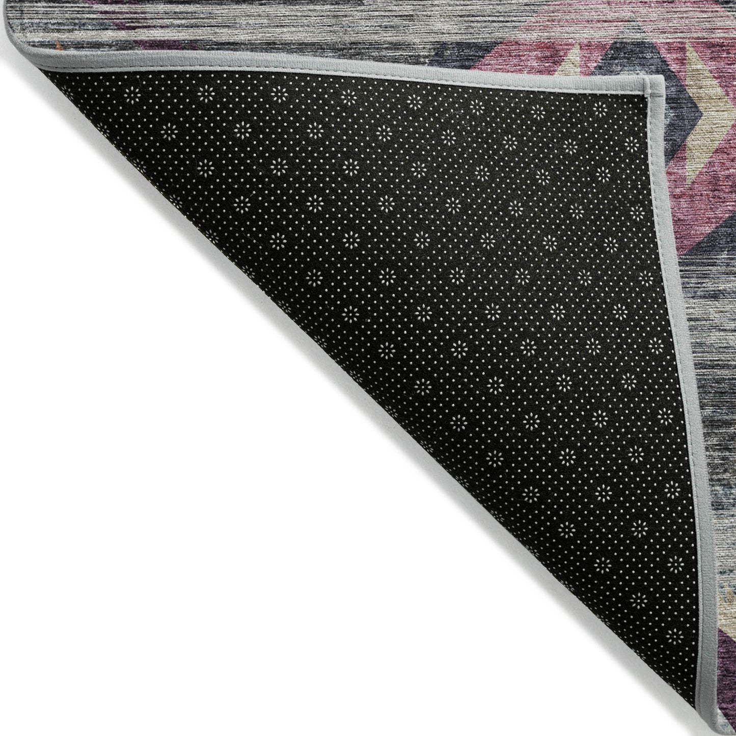 8' X 10' Gray Charcoal And Silver Southwestern Washable Indoor Outdoor Area Rug-3