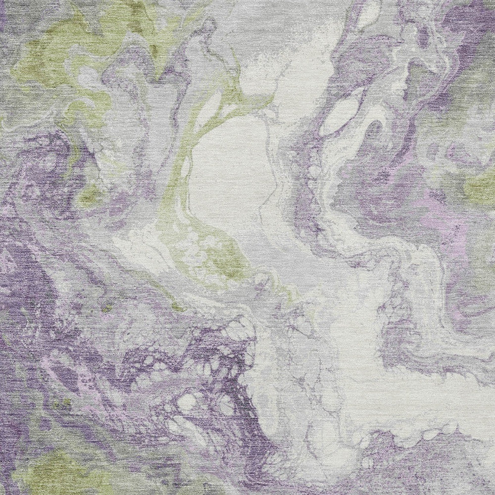 Lavender Fern Green Abstract Indoor Outdoor Area Rug 8x10ft Waterproof Rug