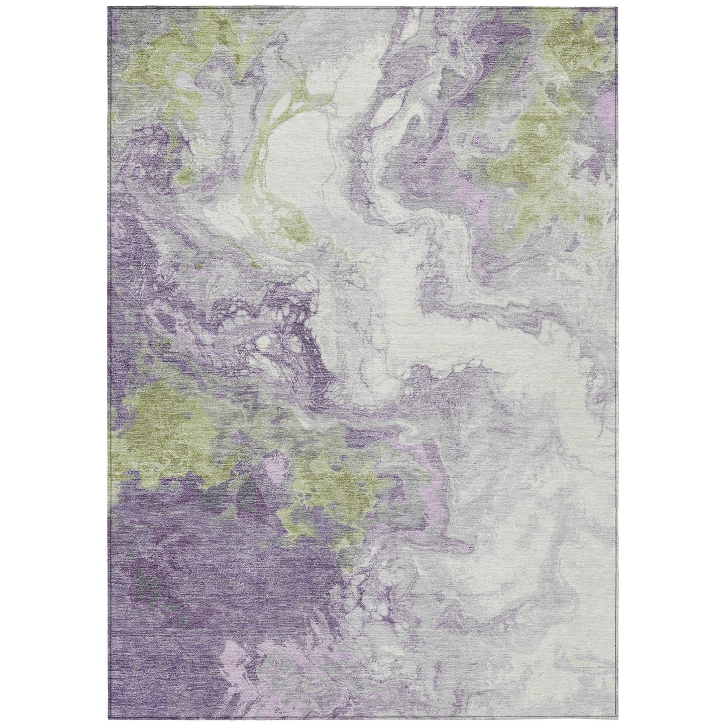 Lavender Fern Green Abstract Indoor Outdoor Area Rug 8x10ft Waterproof Rug