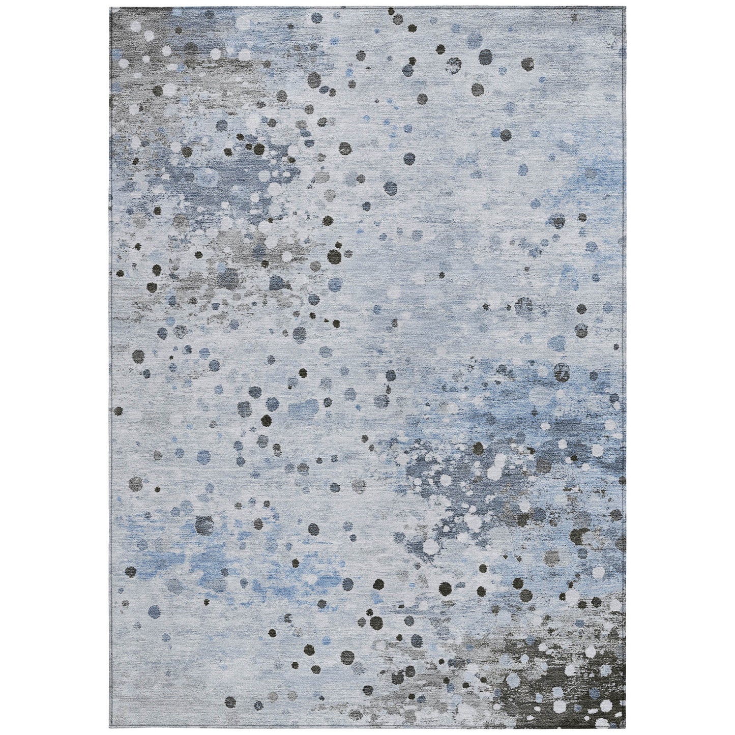 Sky Blue Abstract Washable Indoor Outdoor Area Rug 8x10-2