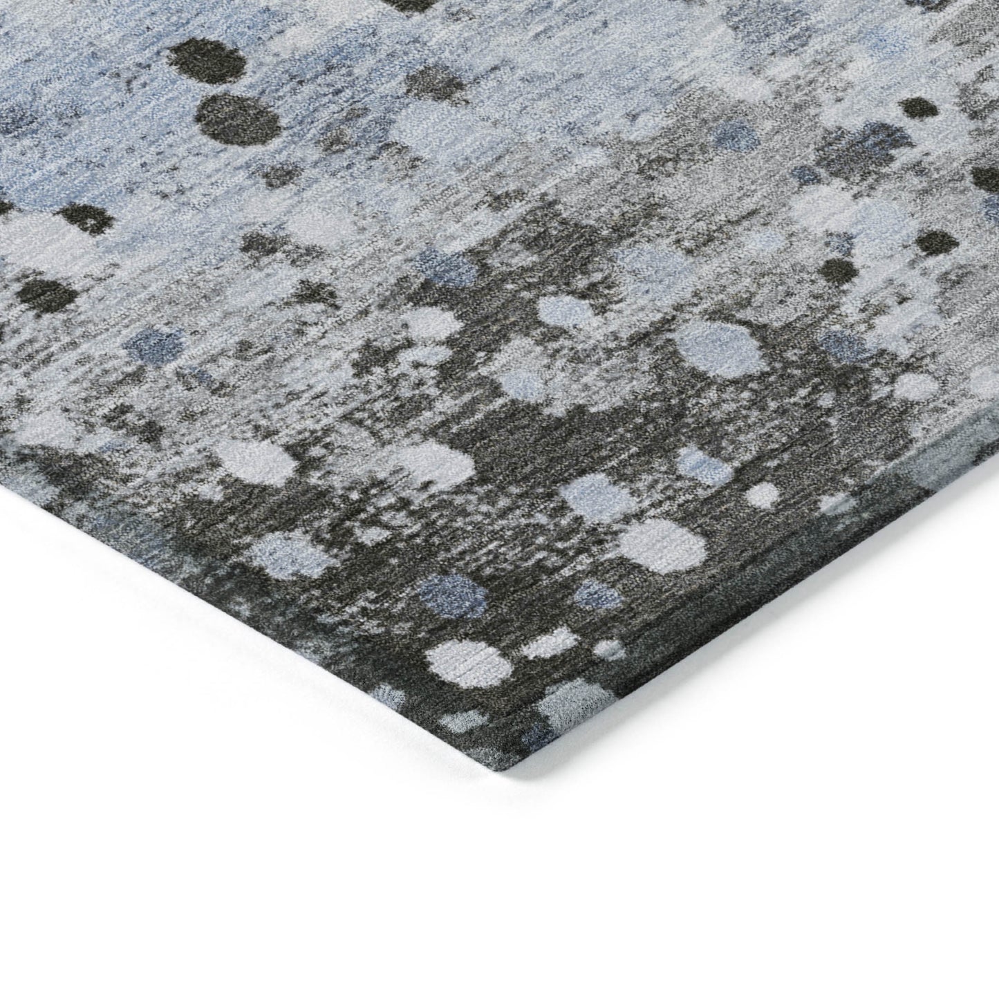 Sky Blue Abstract Washable Indoor Outdoor Area Rug 8x10-8