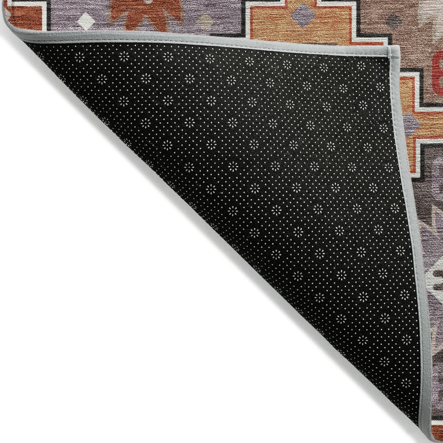 10X14 Rust Lavender Southwestern Washable Indoor Outdoor Area Rug.-5