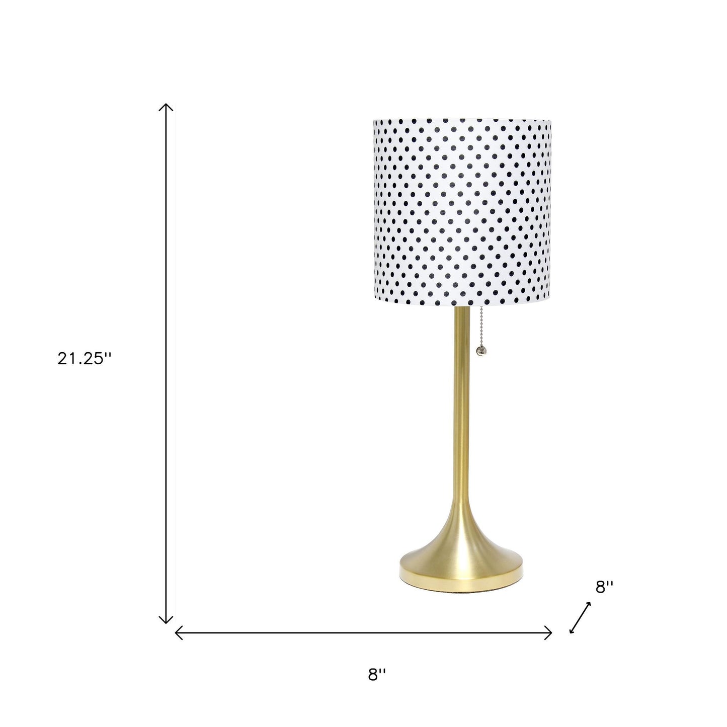 21" Gold Metal Table Lamp With White Drum Shade-4