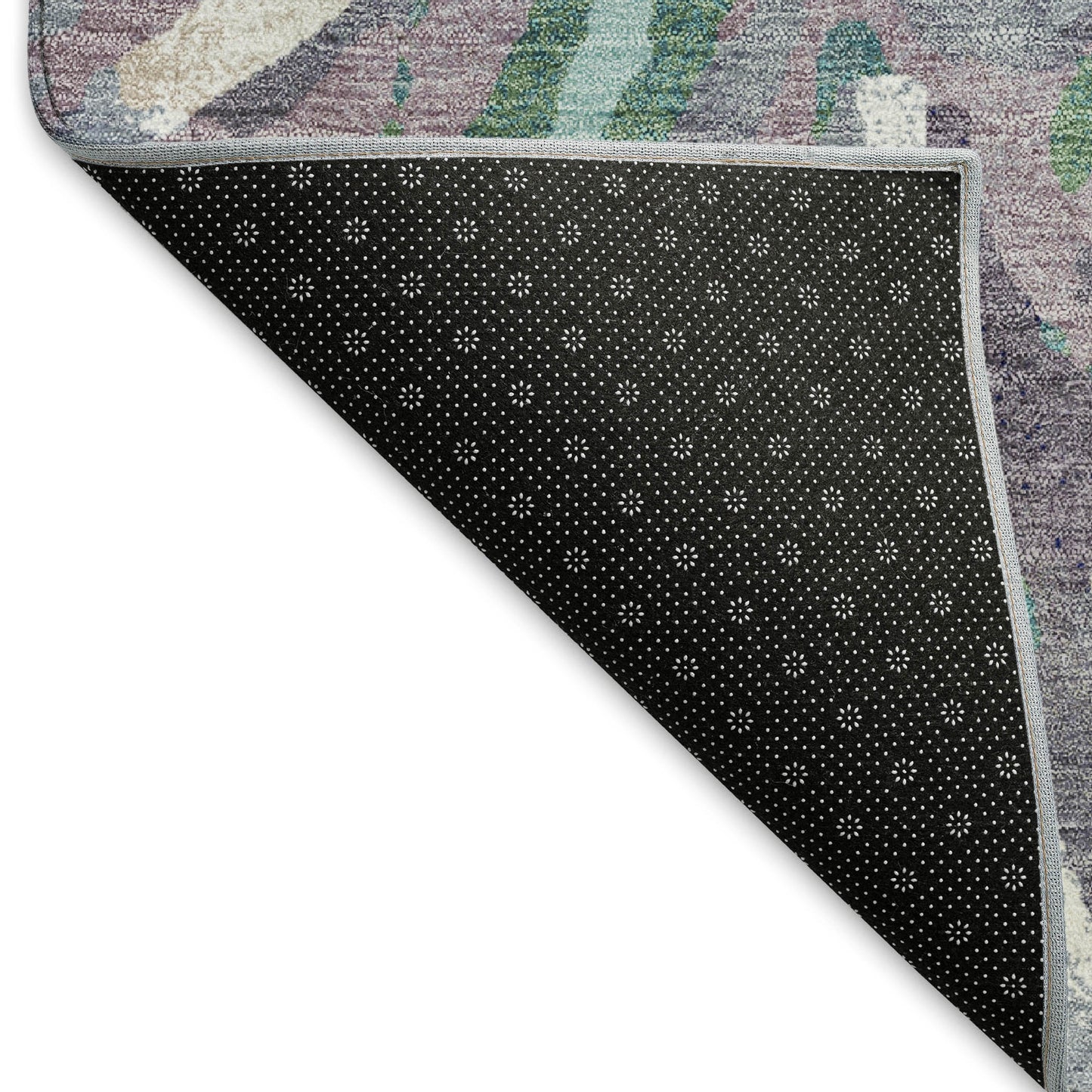 9x12 Lavender Gray Floral Indoor Outdoor Washable Area Rug