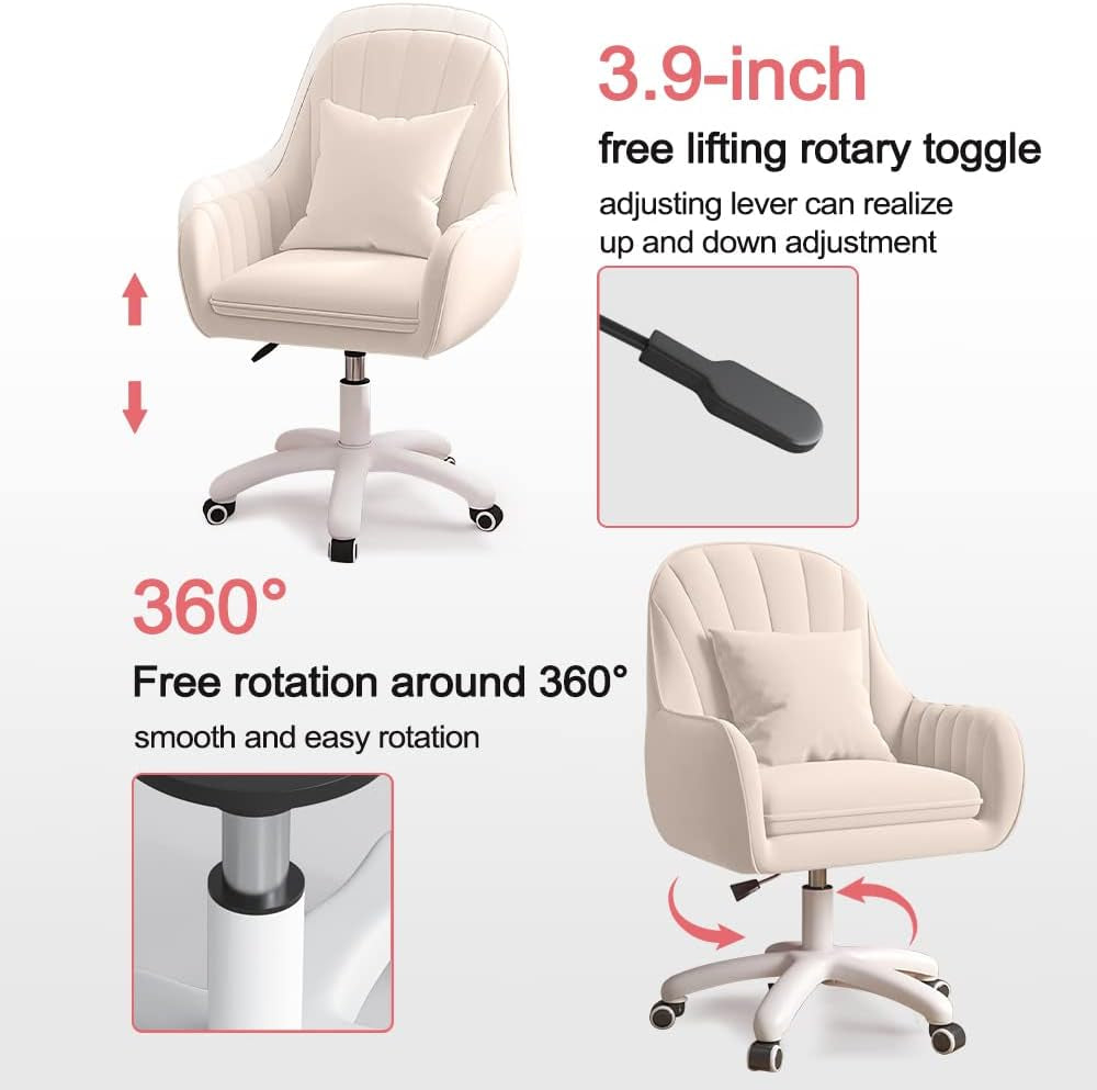 Home Office Chair Computer Chair Velvet Accent Swivel Adjustable Task Chair.-2