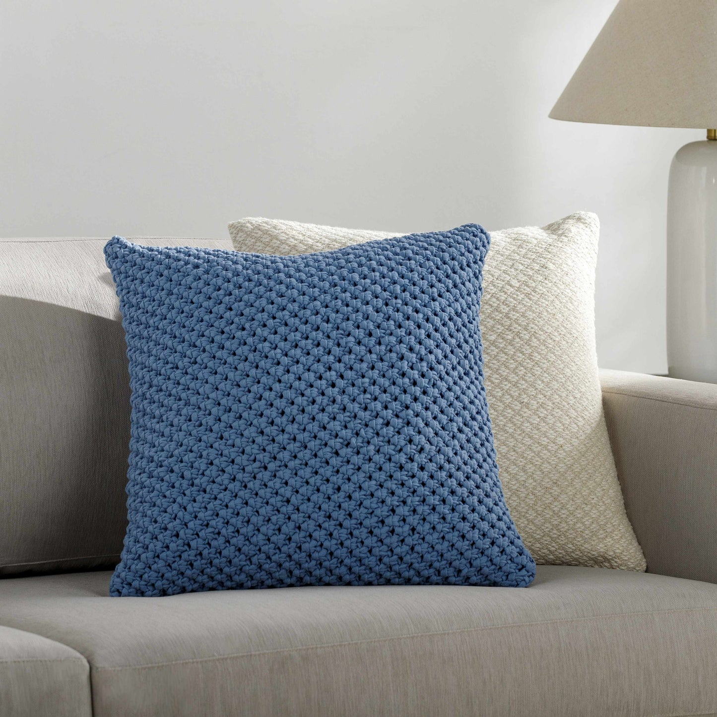 Whately Blue Square Throw Pillow - Clearance-2