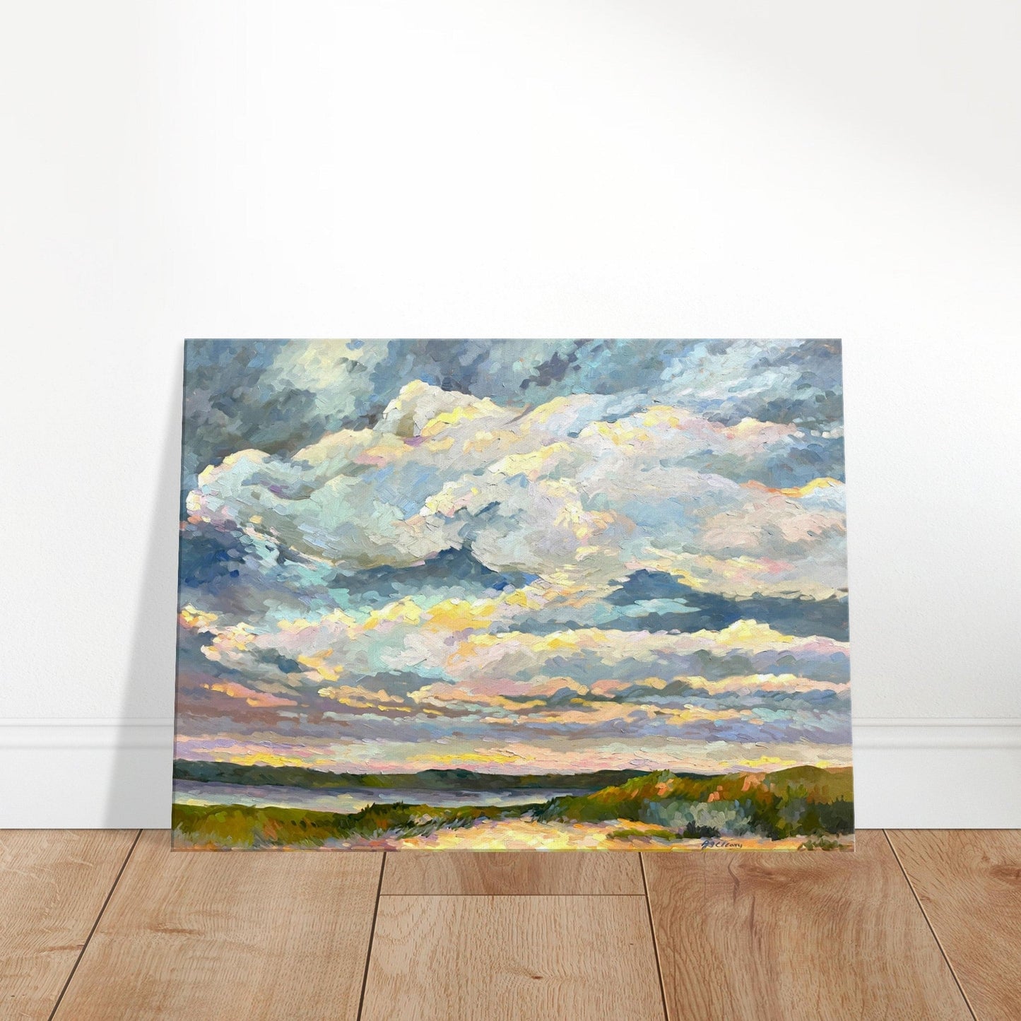 'Country Cloud Series' Landscape I 24x32 inch Art Print on Canvas I Original Artwork by American Artist Barbara Cleary