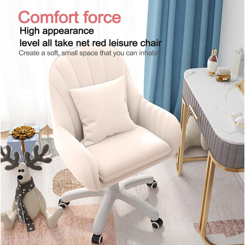 Home Office Chair Computer Chair Velvet Accent Swivel Adjustable Task Chair.-4