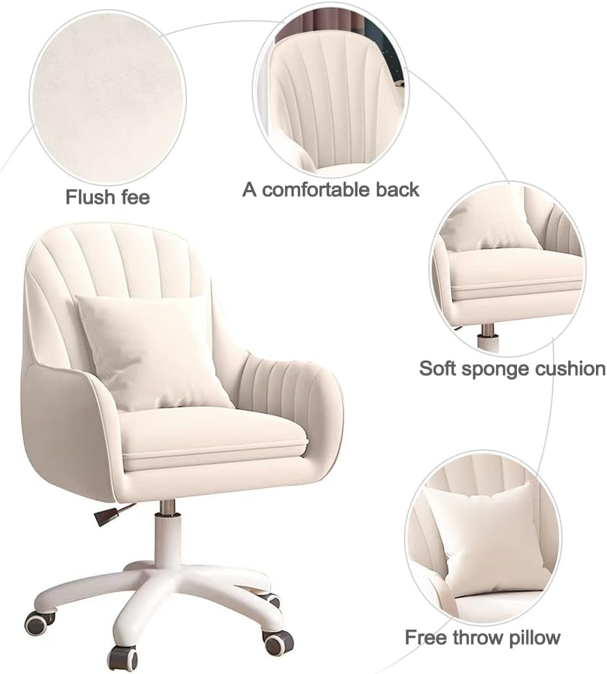 Home Office Chair Computer Chair Velvet Accent Swivel Adjustable Task Chair.-3