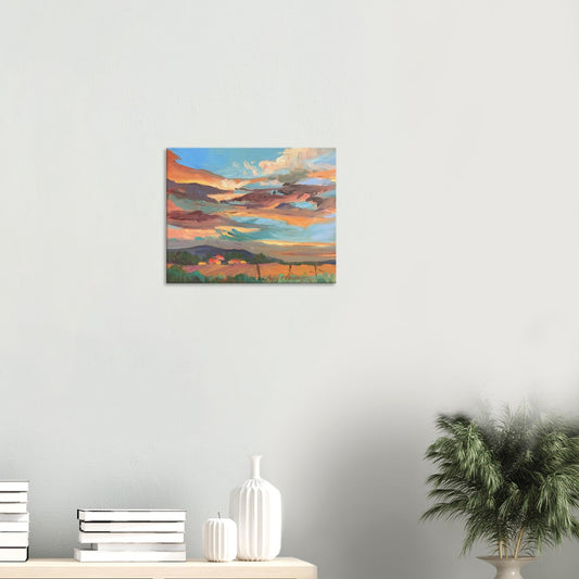 'Fall Sky' Landscape I 16x20 inch Art Print on Canvas I Original Artwork by American Artist Barbara Cleary