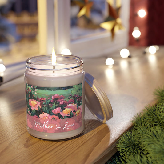 'Mother in Law' 9oz Eco-Friendly Soy Wax Candle Jar I Bridal Collection with 'Pink Princess' Artwork by American Artist Barbara Cleary-0