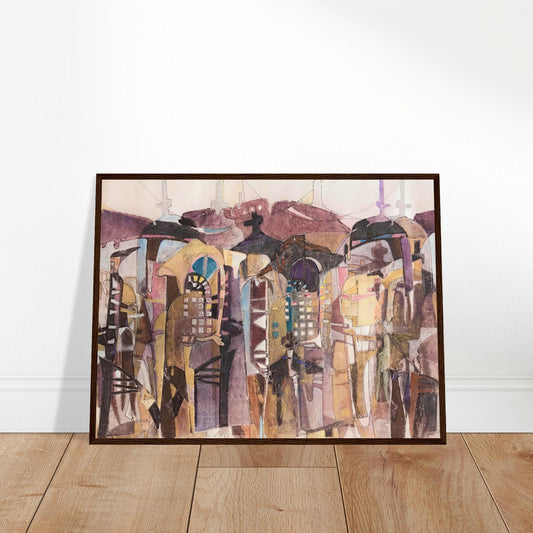 'San Francisco De Asis' Abstract I 24x32 inch Wooden Framed Art Print  I Original Artwork by American Artist Barbara Cleary