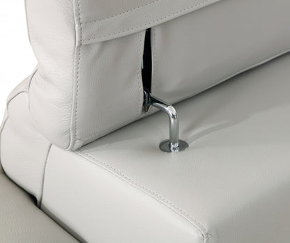 51" Gray And Silver Genuine Leather Chair and a Half-8