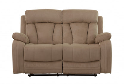Two Piece Indoor Beige Microsuede Five Person Seating Set-0