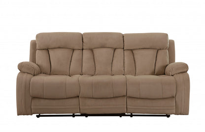 Two Piece Indoor Beige Microsuede Five Person Seating Set-2