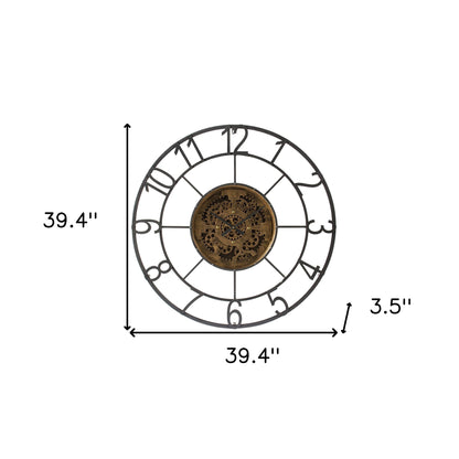 Round Decorative Gear Iron Wall Clock-6