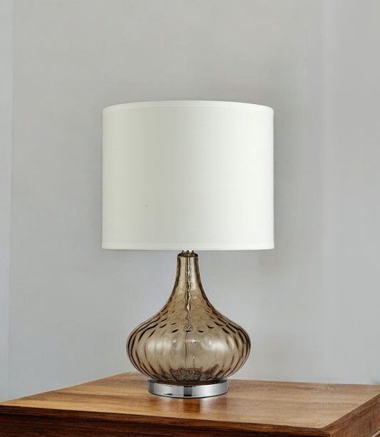 Brown Textured Glass Table Lamp-0