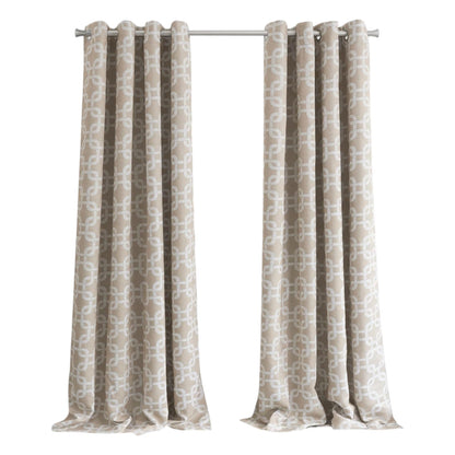 84” Sand Interlock Pattern Window Curtain Panel