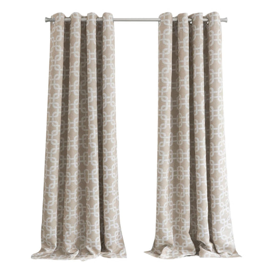 84” Sand Interlock Pattern Window Curtain Panel