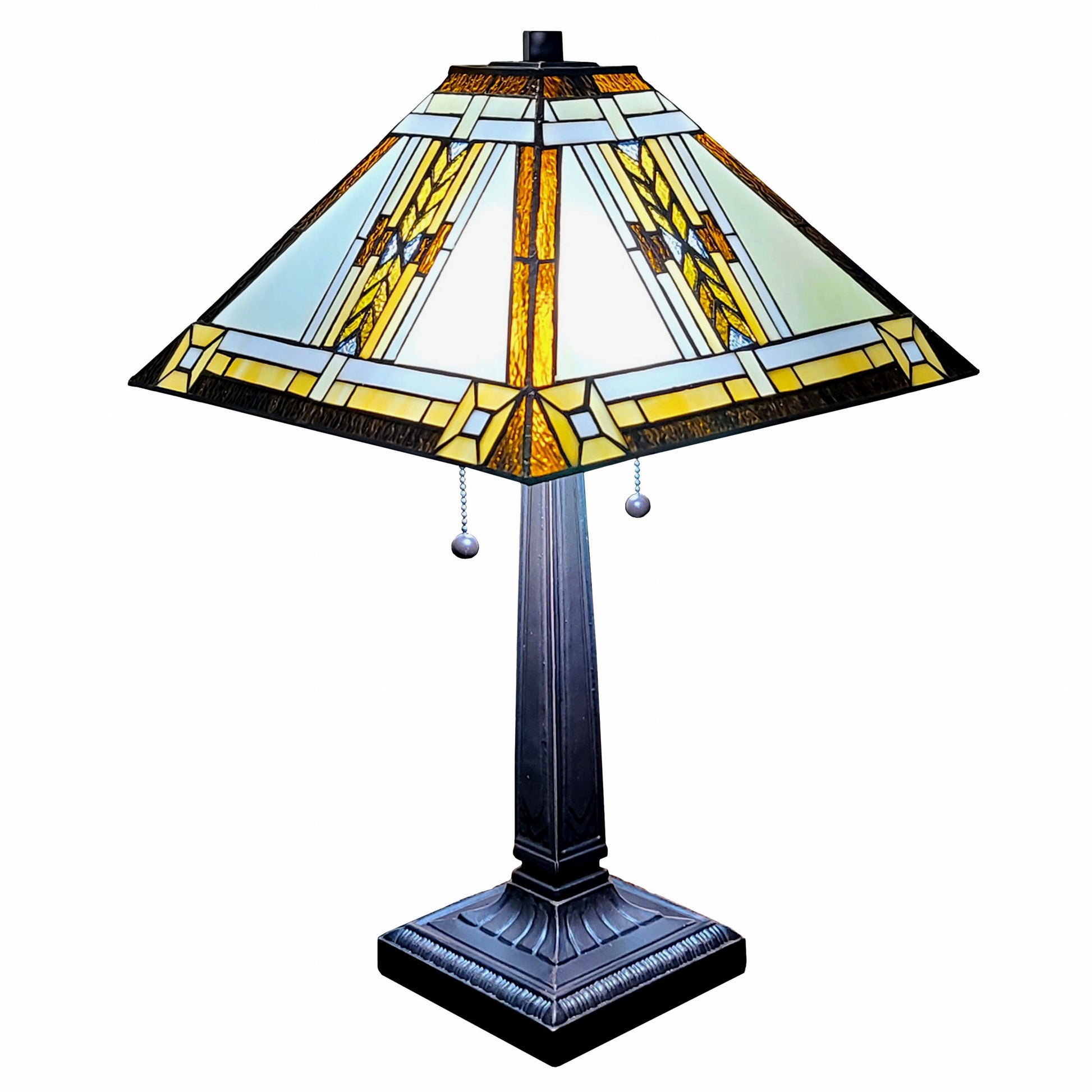 22" Dark Brown Metal Two Light Candlestick Table Lamp With Beige Shade-3