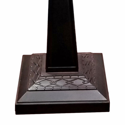 Dark Brown Metal Two Light Candlestick Lamp With White Shade-4
