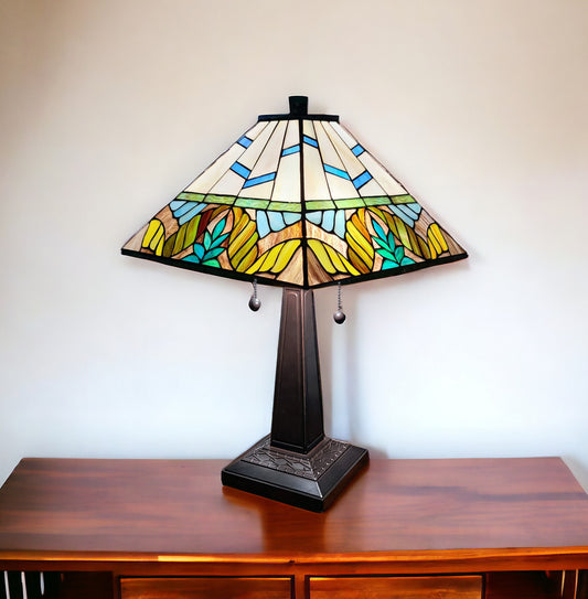 Dark Brown Metal Two Light Candlestick Table Lamp with White Shade-0
