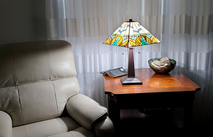 Dark Brown Metal Two Light Candlestick Table Lamp with White Shade-8