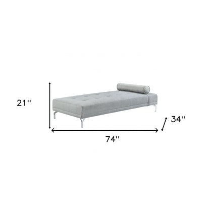 74" Gray Velvet Sofa And Toss Pillow With Black Legs-4