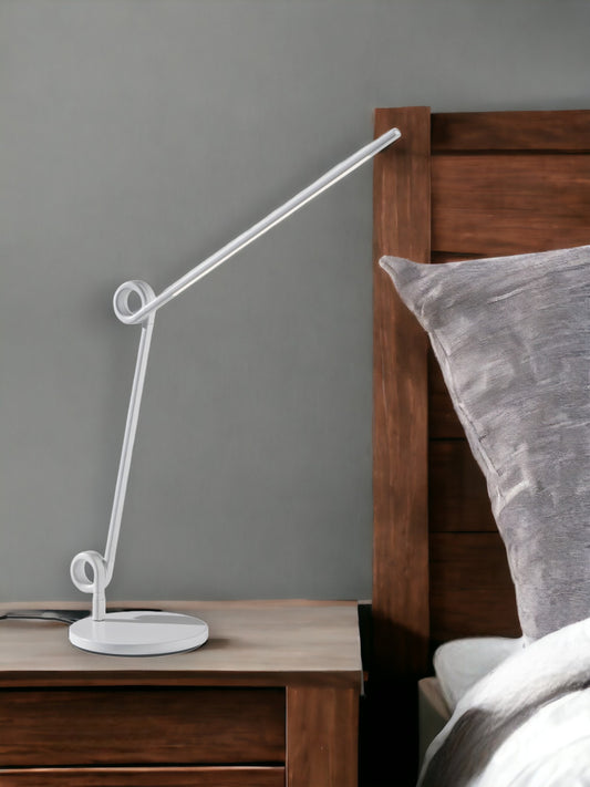 35" White Metal Novelty Desk Table Lamp-0