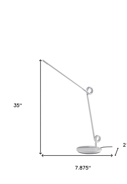 35" White Metal Novelty Desk Table Lamp-3
