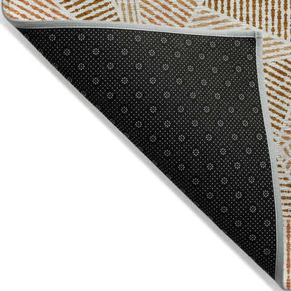 8ft X 10ft Terra Cotta Geometric Rug Indoor Outdoor Waterproof-4