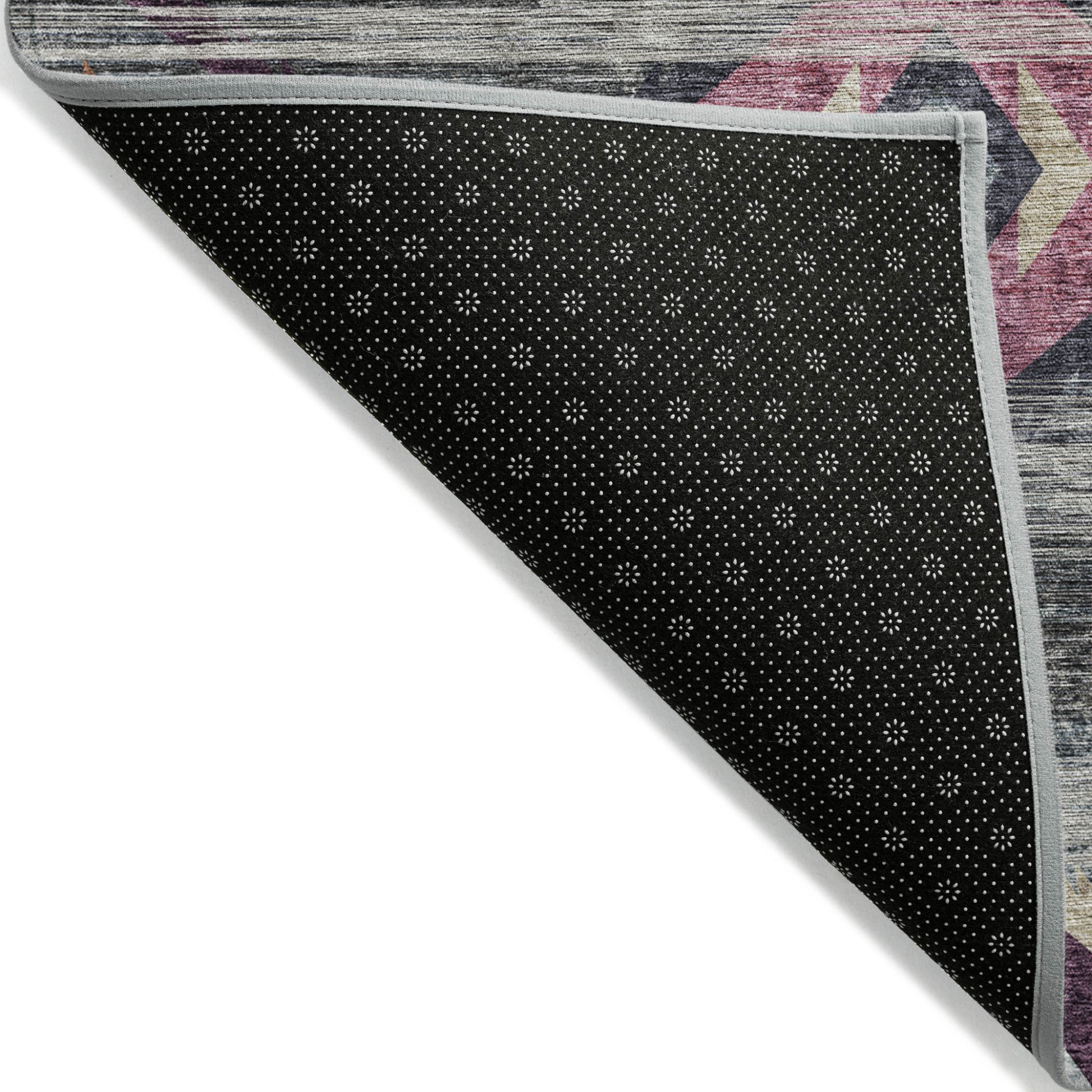 8' X 10' Gray Charcoal And Silver Southwestern Washable Indoor Outdoor Area Rug-3