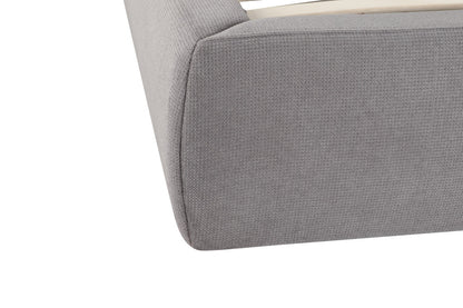 Gray Tufted Linen Blend Upholstered Queen Bed Frame-5