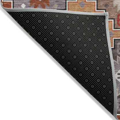 10X14 Rust Lavender Southwestern Washable Indoor Outdoor Area Rug.-5