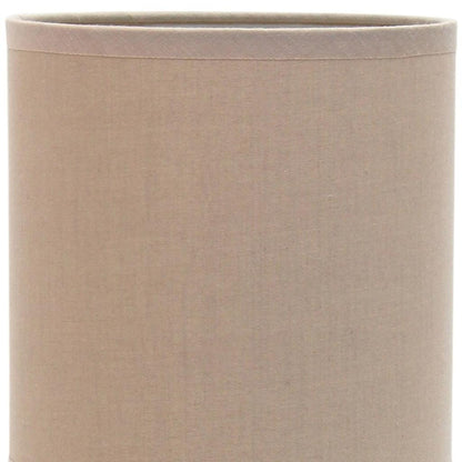 12" Silver Metal Table Lamp LED With Gray Drum Shade-3