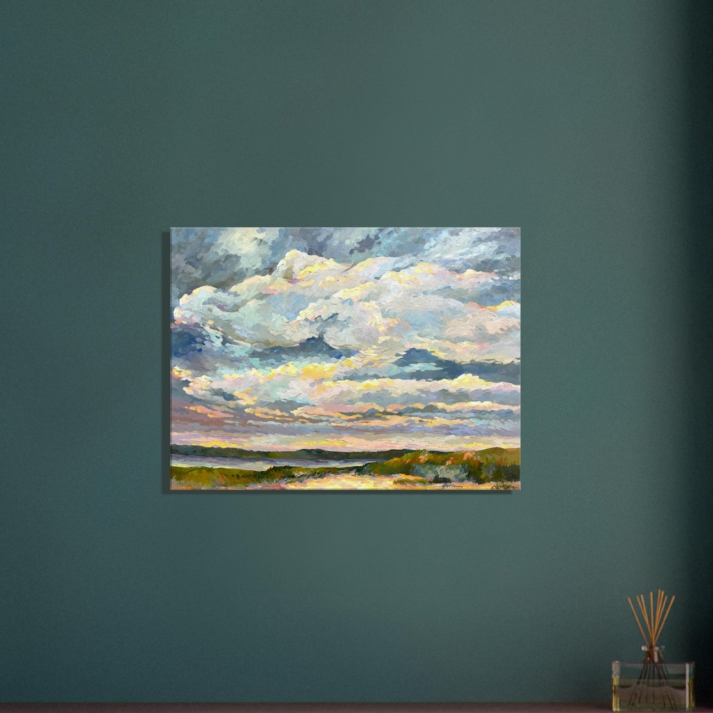 'Country Cloud Series' Landscape I 24x32 inch Art Print on Canvas I Original Artwork by American Artist Barbara Cleary